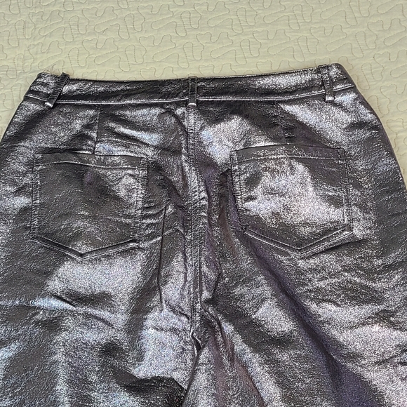 Amylynn Yasmine Metallic Straight faux leather pants size L - Picture 8 of 11